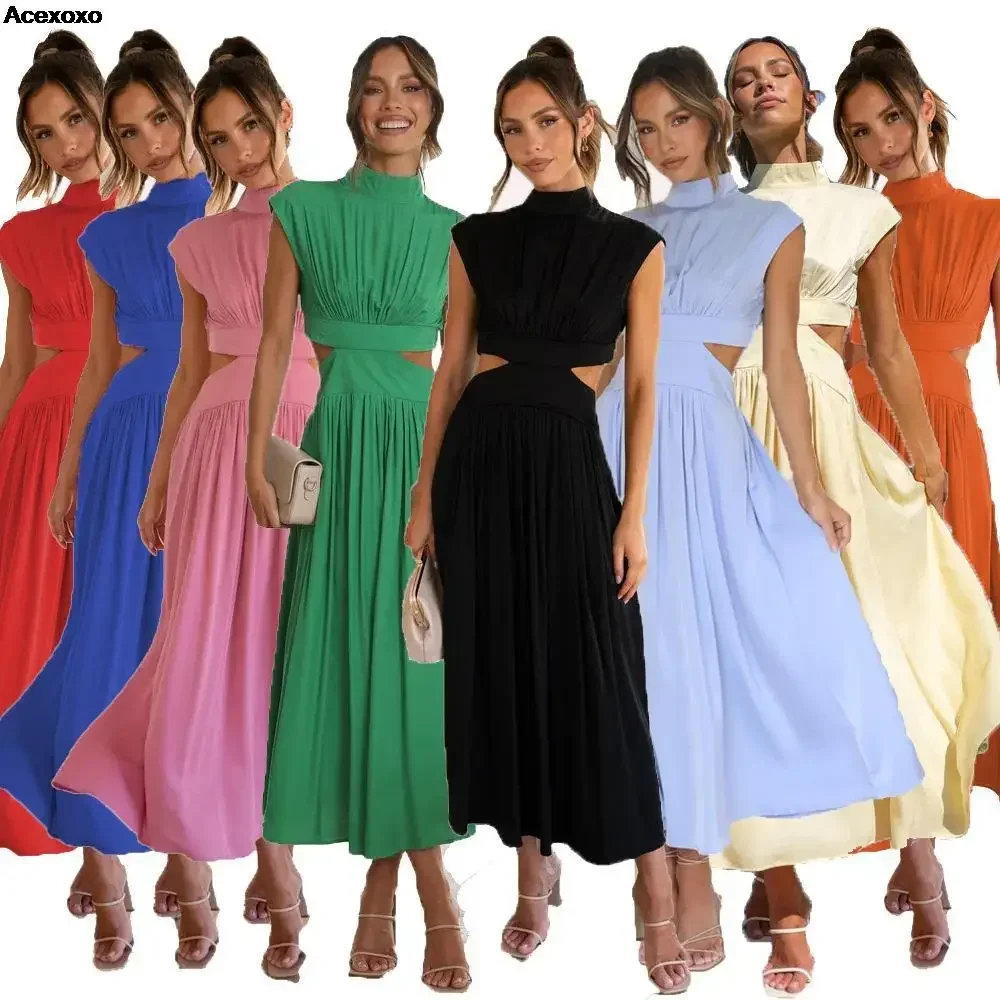 

2023 summer new women's fashion casual street macaron hollow waist skirt
