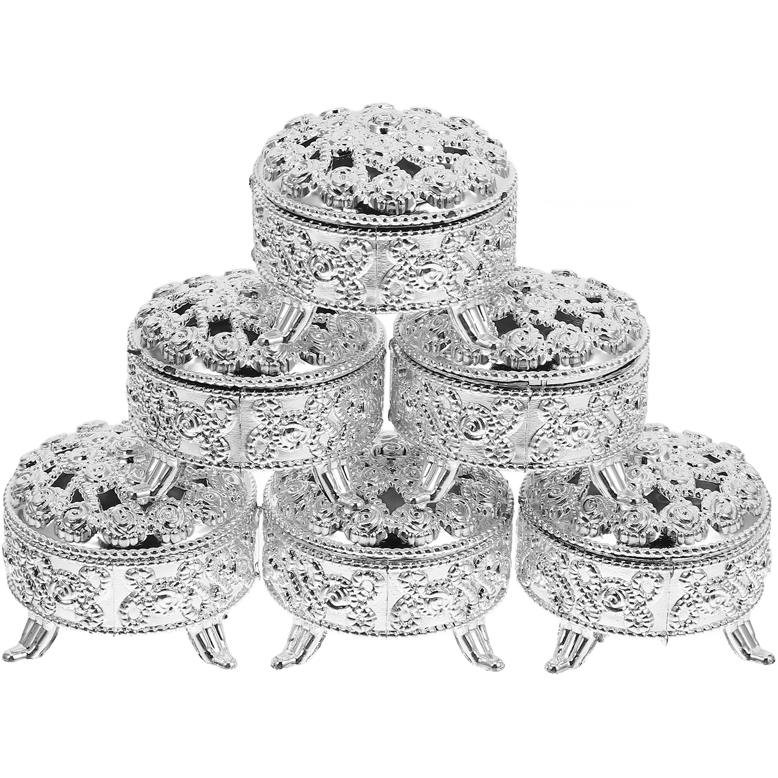 

6 Pcs Candy Box Ornaments Small Boxes for Wedding Party Treasure Chests Favor Decorative
