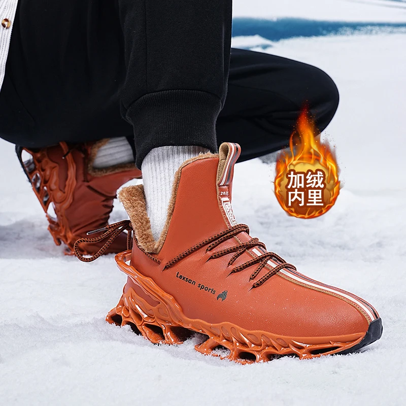 

Men's Big Size Waterproof Fleece Lined Snow Boots Winter Sports Casual Thick Cotton Warm Shoes