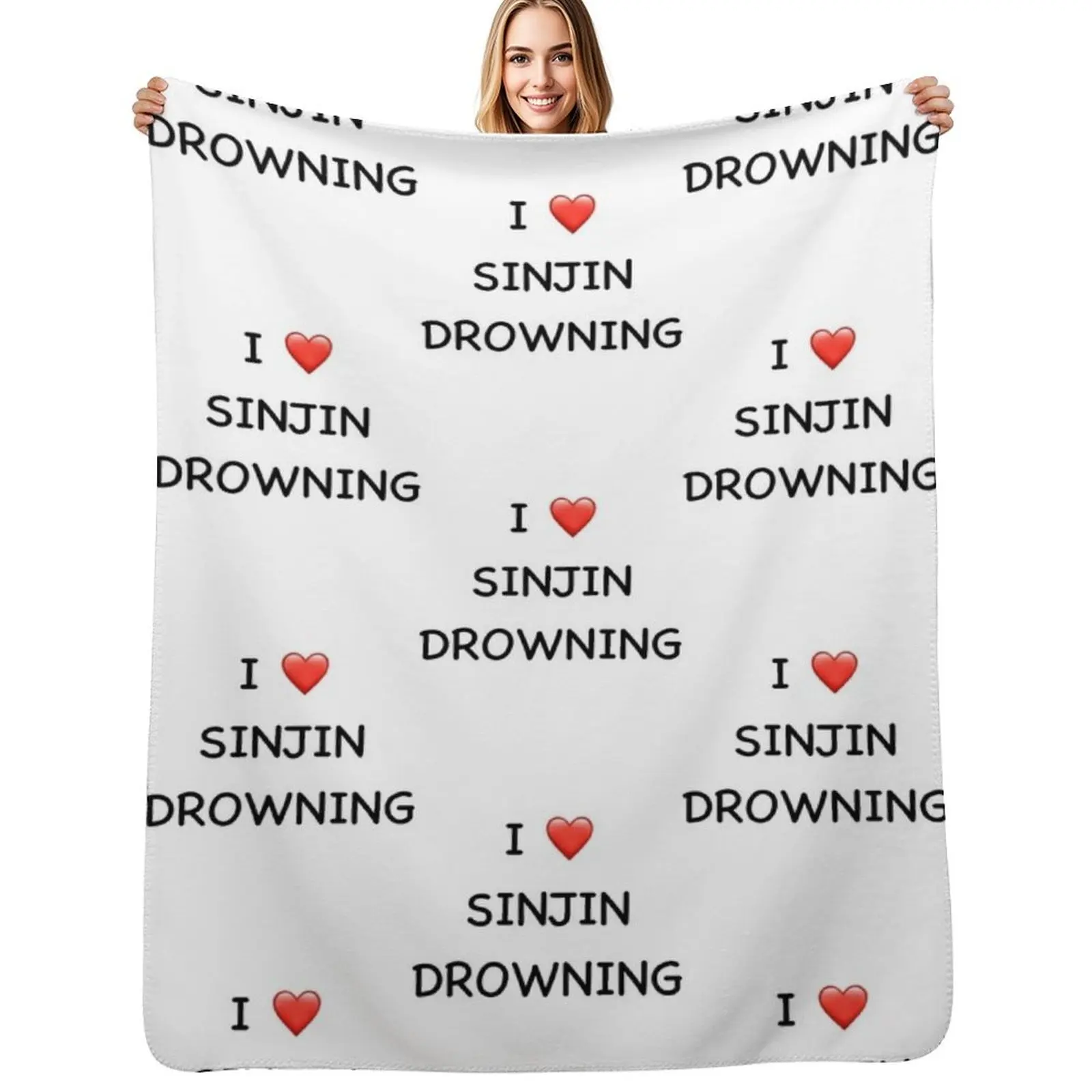 

I love sinjin drowning Throw Blanket Soft Big manga Flannel Luxury Blankets