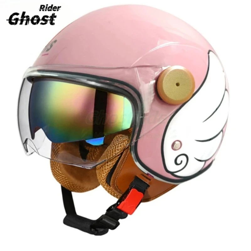 

DOT certification Men Women Motorcycle Helmet Biker 3/4 Open Face Helmet Retro Electric Bike Scooter ABS Shell Moto Helmet