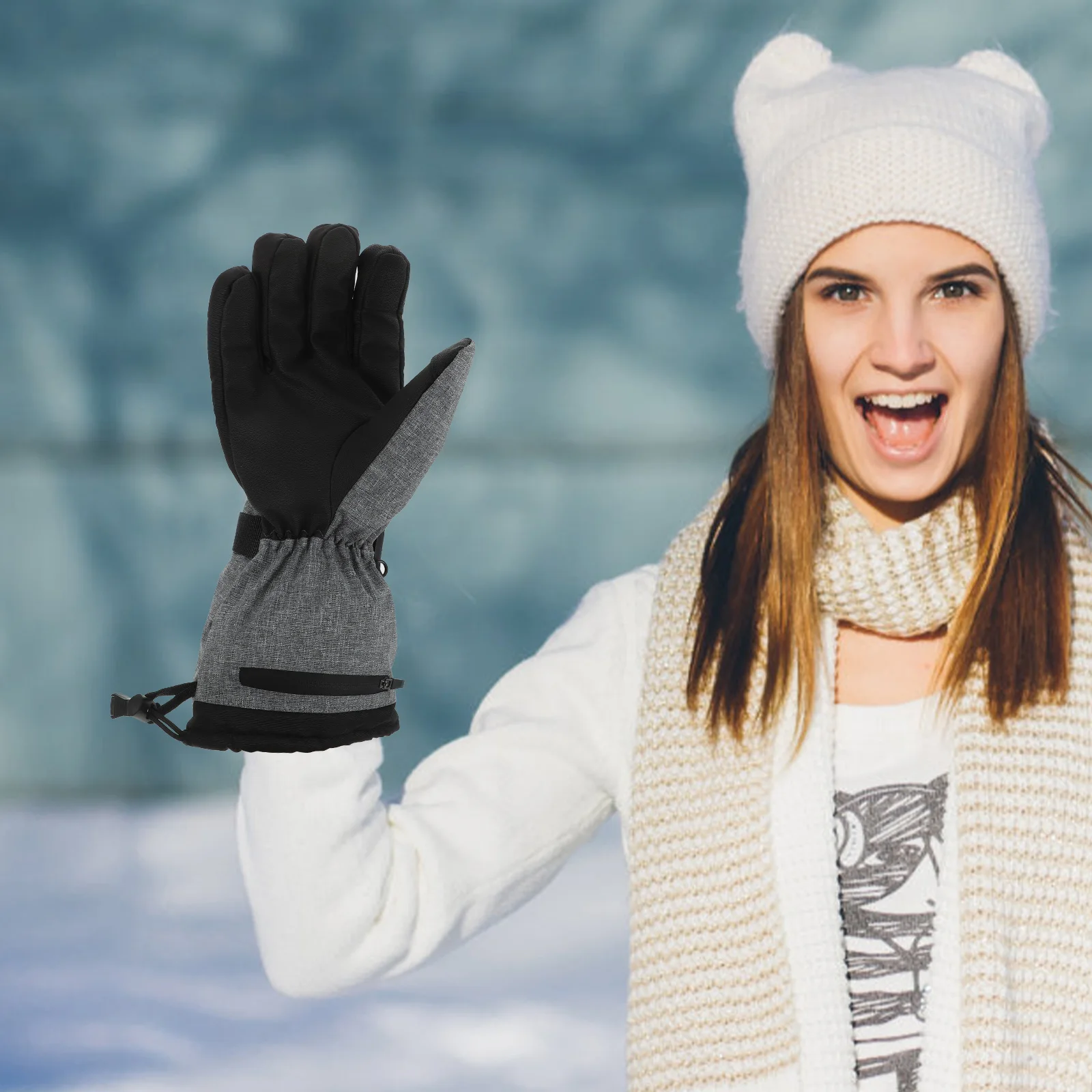 

Heating Gloves Winter Thermal Outdoor for Women Nylon Heated Portable Smart Skiing