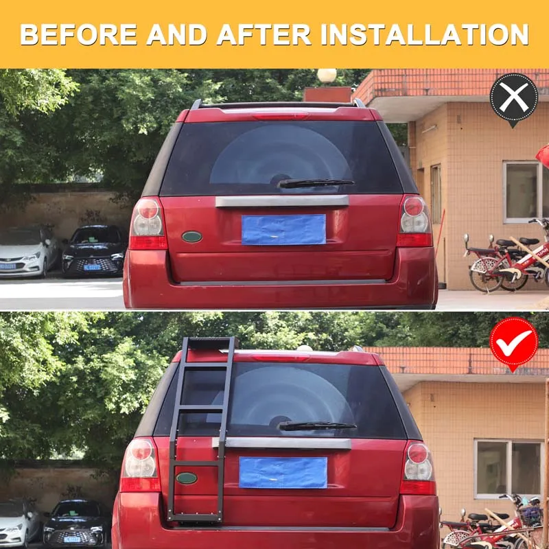 1Pcs Aluminum alloy black For Land Rover Freelander 2 LR2 2007-2015 car tailgate ladder car exterior modification accessories