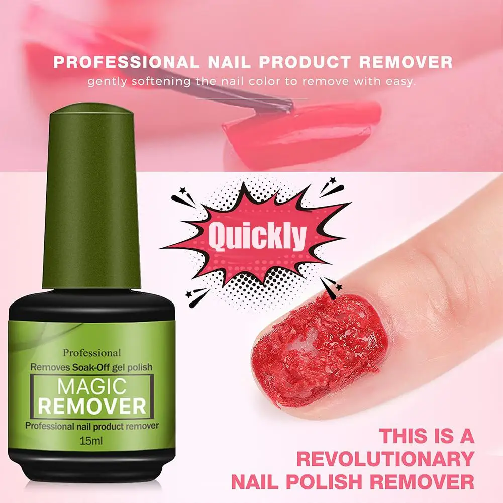 15ml Magic Fast Nail Gel Polish Remover Clean UV Soak Permanent Semi Nail Art Manicure Removal Varnish Off Cleaning Agent T P8T0