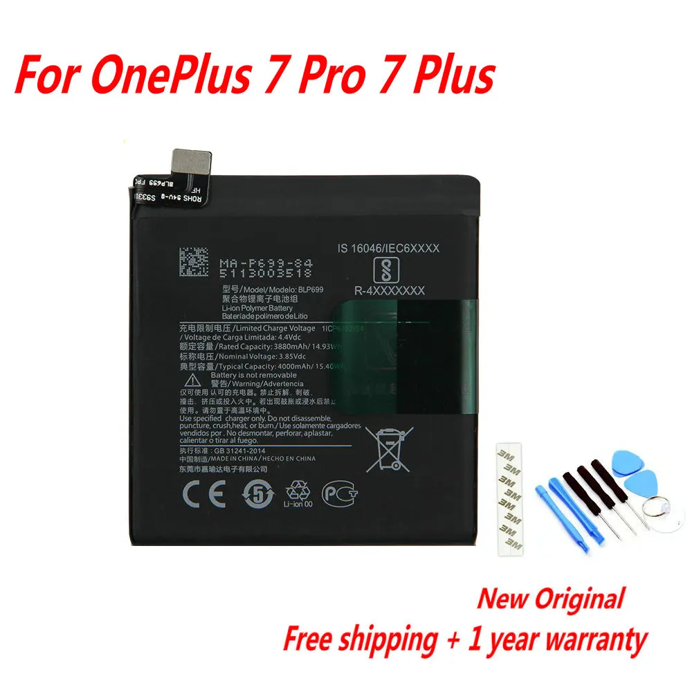 

Original 4000mAh BLP699 Battery For OnePlus 7 Pro / 7 Plus Mobile Phone