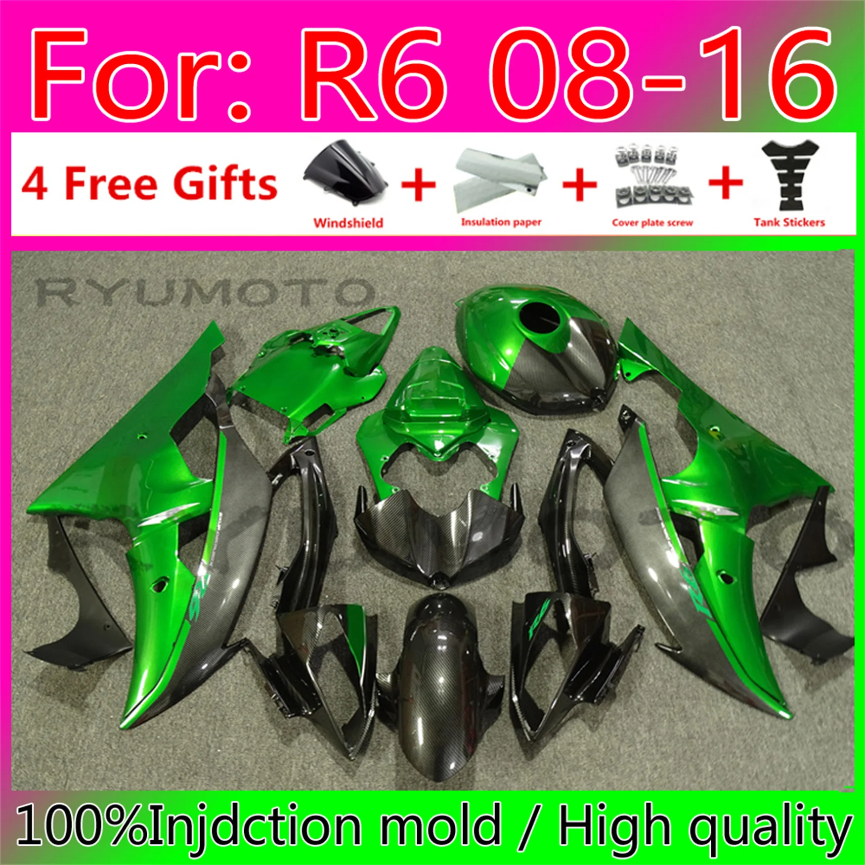 Motorcycle Injection Fairing Kits For Yamaha YZF R6 2008 2009 10 2011 12 13 15 16 Fairings Bodywork YFZ-R6 08 09 11