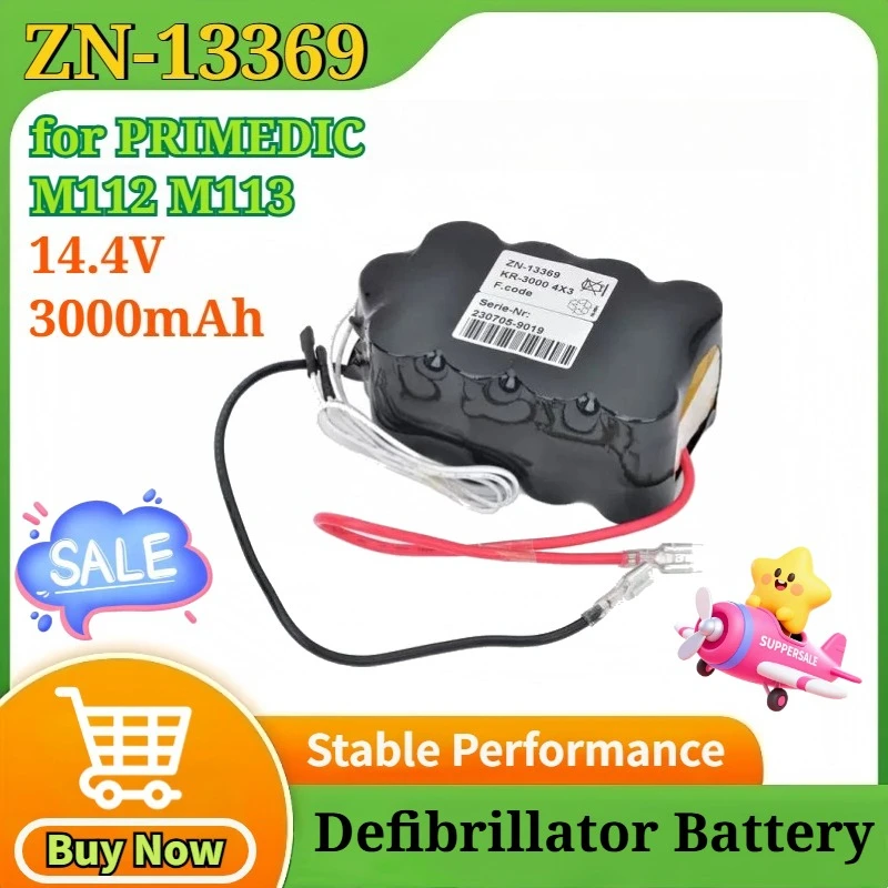 

New ZN-13369 14.4V 3000mAh NI-MH Battery for PRIMEDIC for Defi-B M110 M111 M112 M113 Defibrillator Battery Accessories