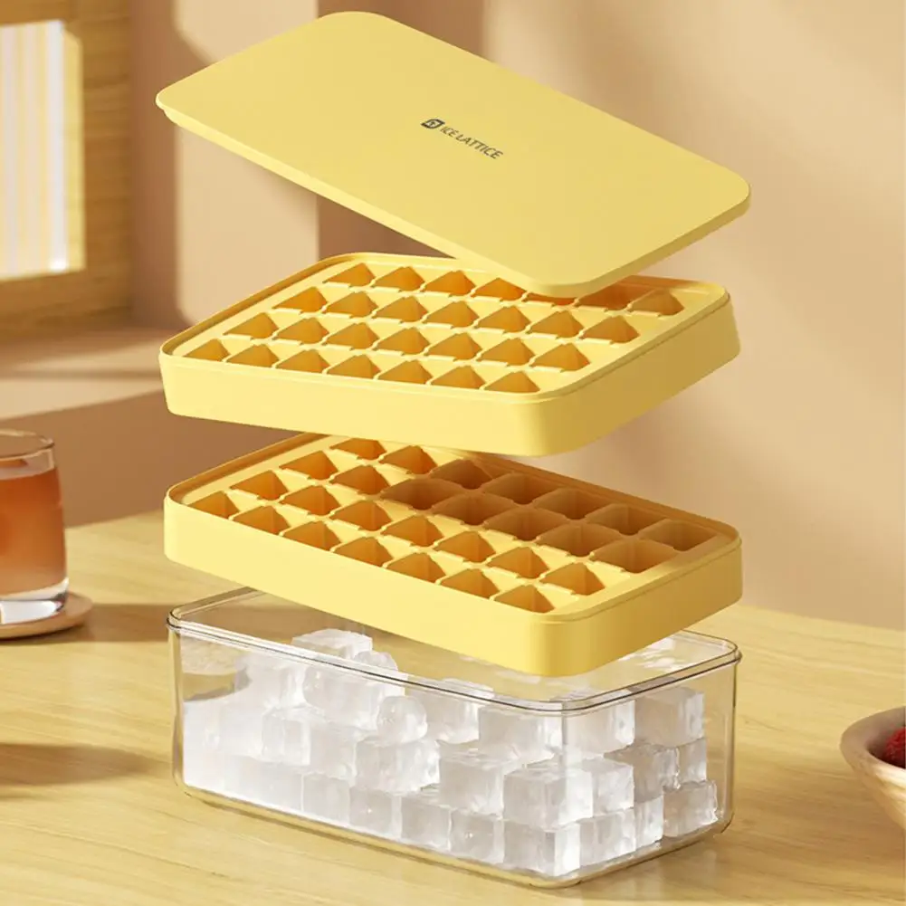 Ice Cube Tray  Anti-deform Large Capacity BPA Free  Silicone Small Ice Cube Making Tray Kitchen Gadgets