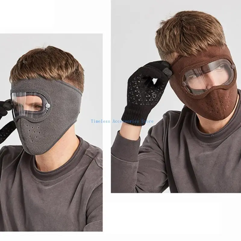 97QE unisex winter winddichte fleece volledig gezichtsmasker met anti-vog helder oogschild