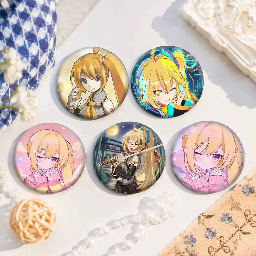 Broche de hojalata de Akita Neru, figura, icono, insignia, broches hechos a mano para decoración de mochilas y ropa