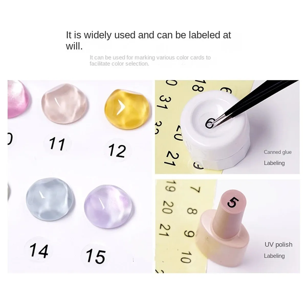 5 pieces of 1-100 number round number stickers, transparent black waterproof self-adhesive number stickers, DIY nail polish bottles, cup serial