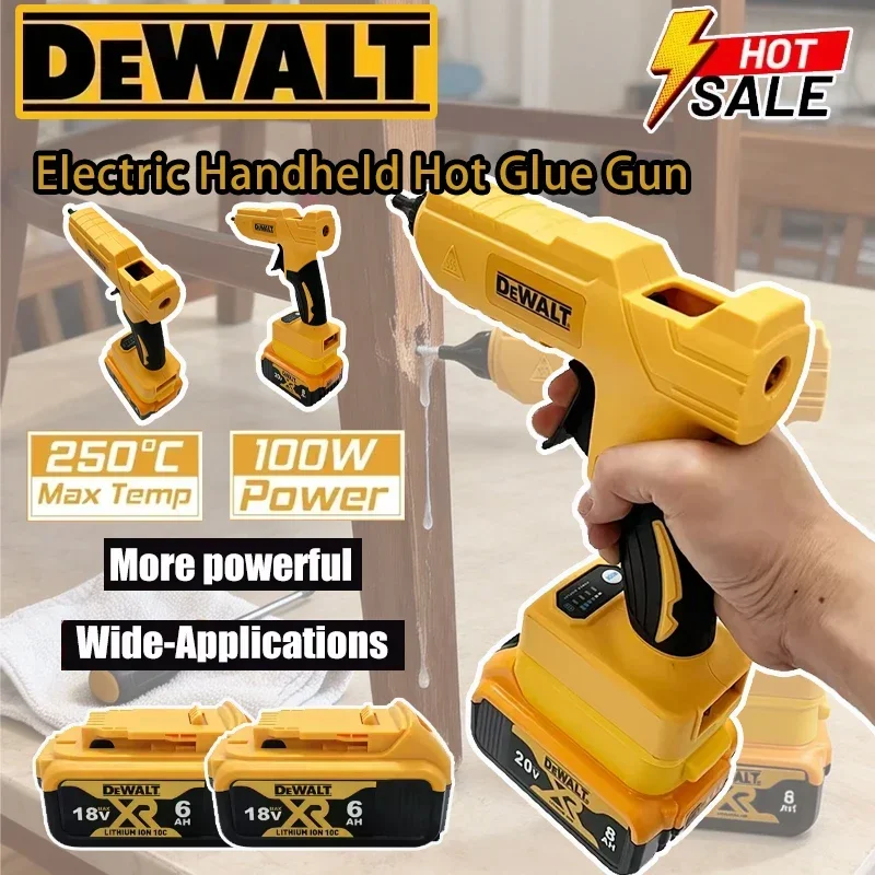 

Аккумуляторный ручной клеевой пистолет Dewalt для ремонта и DIY, термопистолет для сварки, с насадкой против ожогов, для аккумулятора 18В