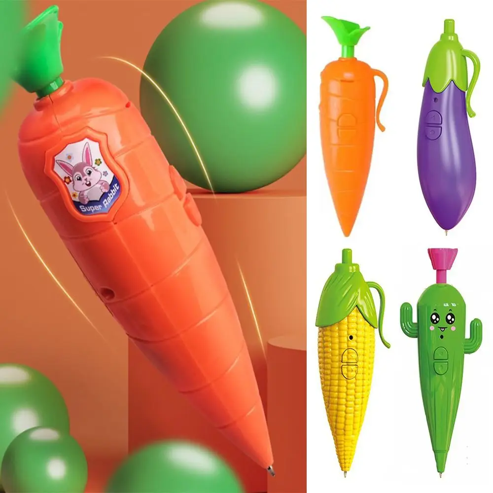 Carrot Eggplant Funny Voice Recorder Pen Corn Cactus Write Graffiti Cute Ballpoint Pen 2 in 1 Novelty 60S Sound Recorder