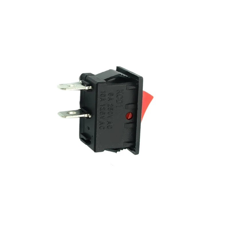 On-Off KCD11 2Pin 2P Black Red Boat Car Rocker Switch 3A 250V 6A 125V AC Button KCD1-11 10X15 10X15 KCD117