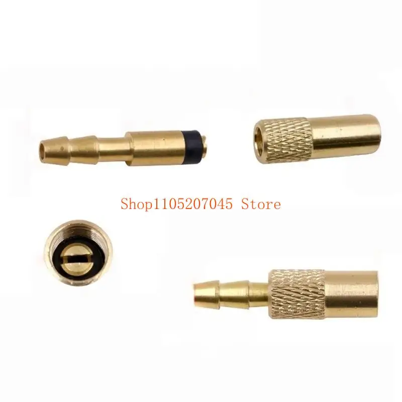 37cd Anti Leakage Barbed Copper Tire Valves Connector Adapter with Sealed Rings for Vehicle Motorcycle Bike Tire Inflation