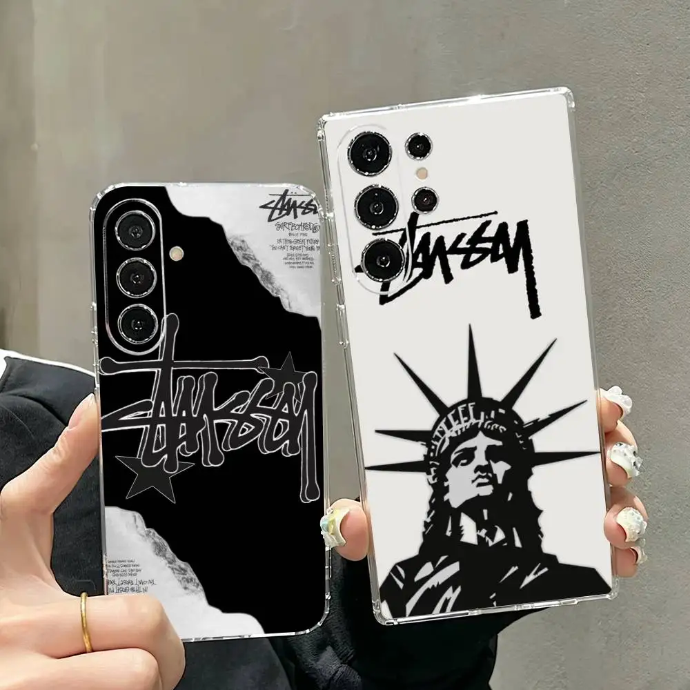 Brands S-stussyes-S  Phone Case For Samsung S25,S24,S21,S22,S23,S30,Ultra,S20,Plus,Fe Transparent