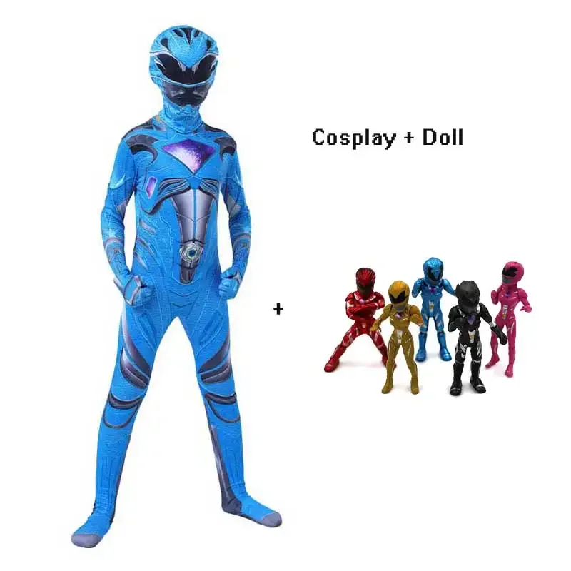 Disfraz de Power Mecha para niños pequeños, mono de superhéroe cinco bestias y muñeca Red Ranger Morpher, disfraz de fiesta de Halloween