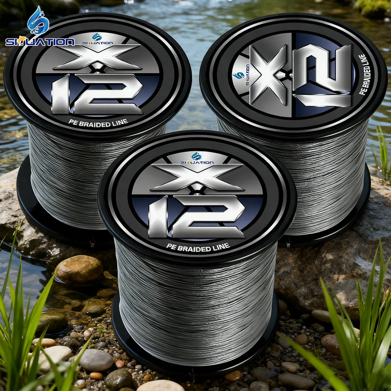 12-strand braided PE line, 300M, blue and white mixed color 25-95LB.Suitable for saltwater and freshwater fishing,