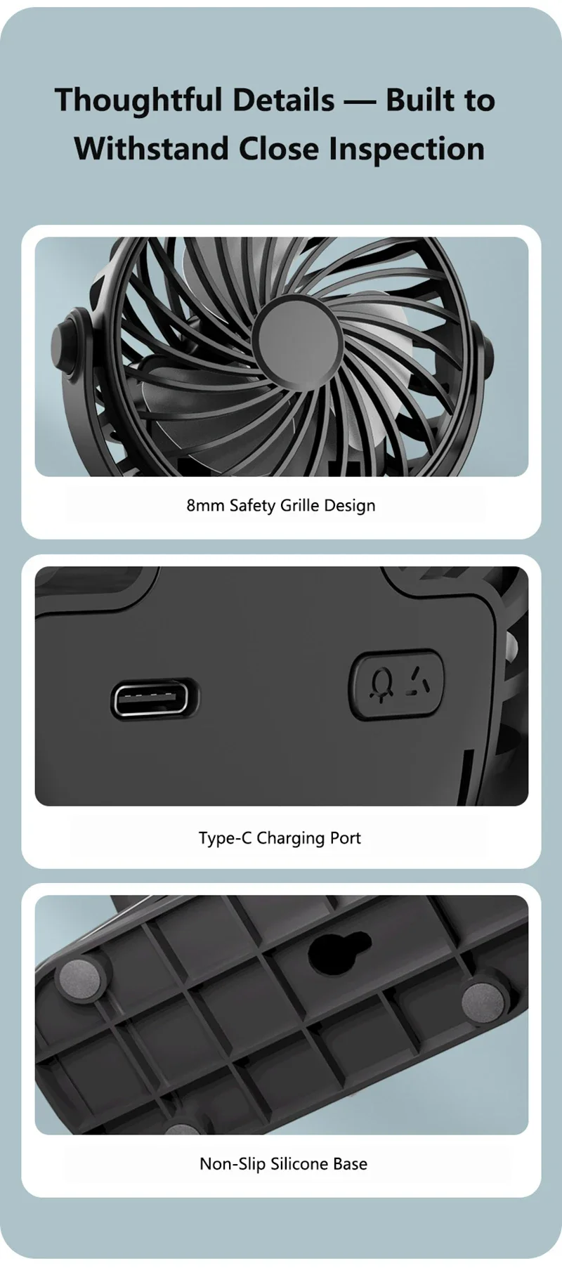 Portable Mini Cooler Fan 720°Rotatable Clip Fan Built In Night Lamp USB Rechargeable Personal Fan For Outdoor Camping Ventilador