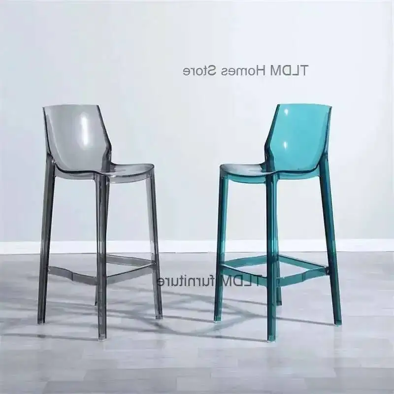 

Современные акриловые барные стулья, коммерческий табурет на высоких ножках, стульчик для кормления, скандинавский пластиковый хрустальный барный стул для кухонной мебели