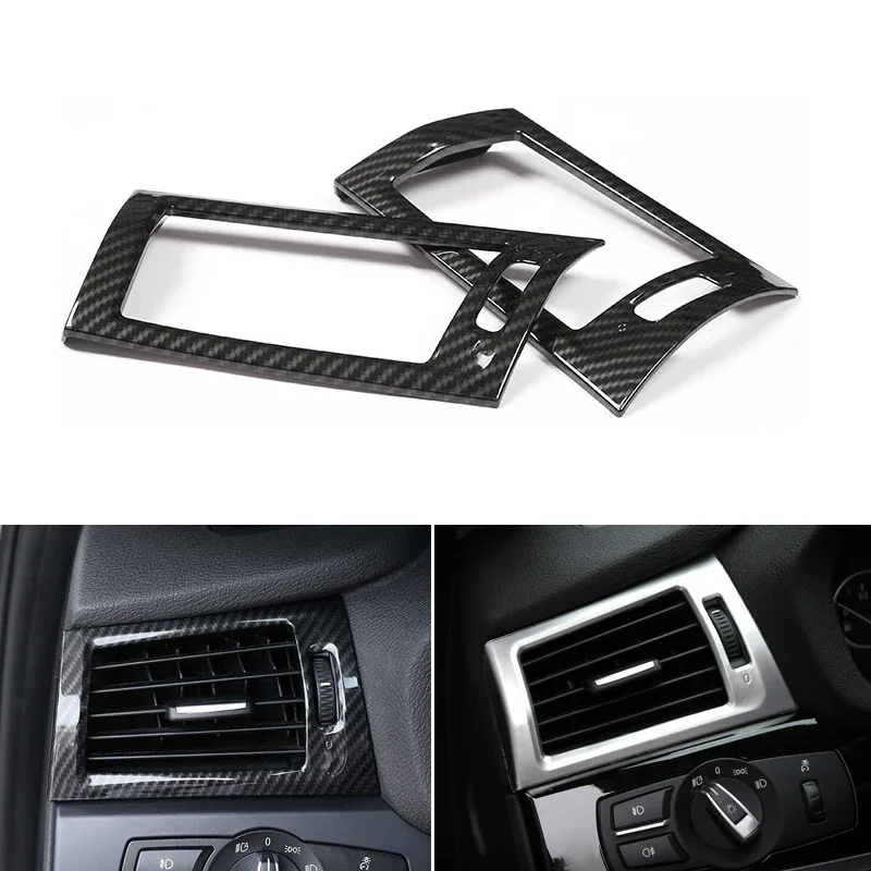 

Carbon Texture Dashboard Air Outlet Frame Cover Trim For BMW X3 F25 X4 F26 2011 - 2017 Air Conditioner Vent Decoration Strips