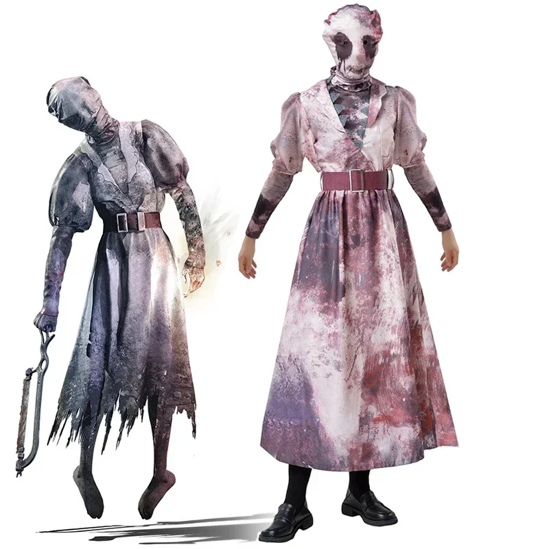 เกม Dead Zombie Daylight แฟนซีแต่งตัวน่ากลัวพยาบาล Killer ฮาโลวีนเครื่องแต่งกายผู้หญิง Sally Smithson Fany Dress Up