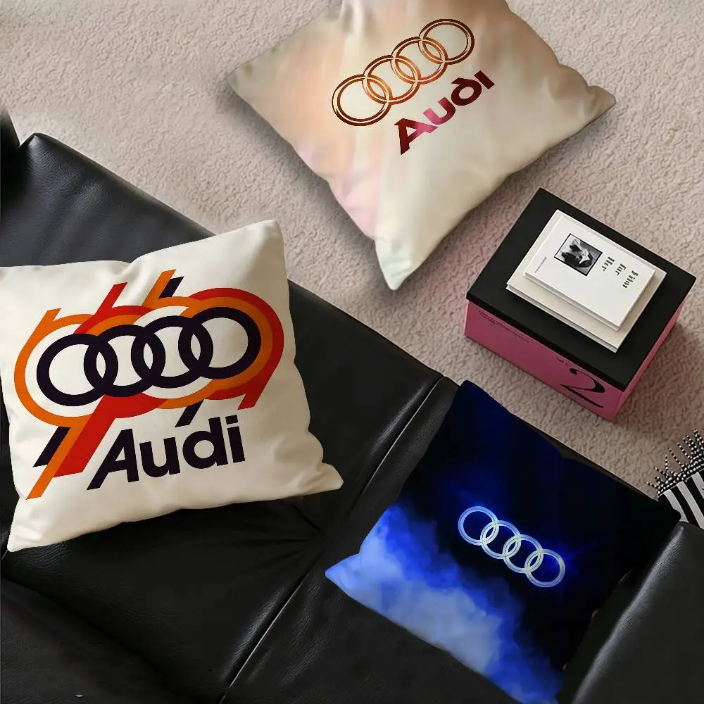 A-Audis Logo Cushion Cover Car Throw Pillow Case For Sofa Car Christmas Gift 40x40cm 45x45cm