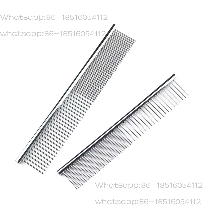 Dog Grooming 2 Row Comb Groomer Cat Stainless Steel Groomer Pets Combs Hairbrush Dog Grooming Combs Dog Hair Care Styling Comb