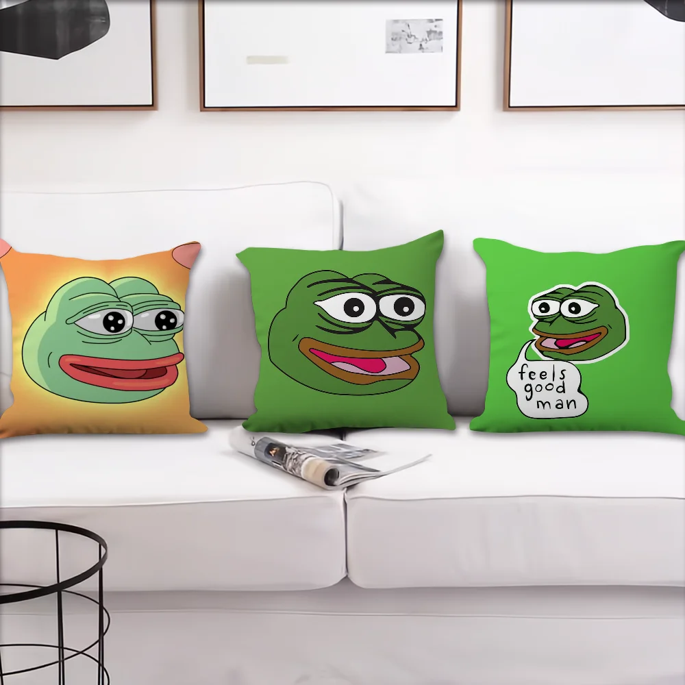 Cartoon P-Pepe The Cute F-Frog cushion cover Accessories Square Cushion Room Bedroom Headboard Sofa Living Backrest Car Nap Time