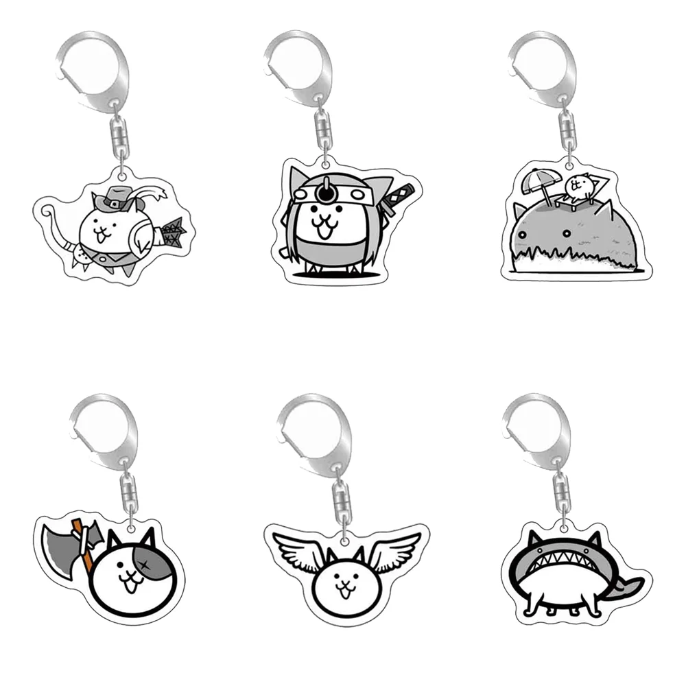 6CM 55PCS Game Anime The Battle Cats Characters  Acrylic Keychain Model Cosplay Ornament Accessories Goods Collection Gifts