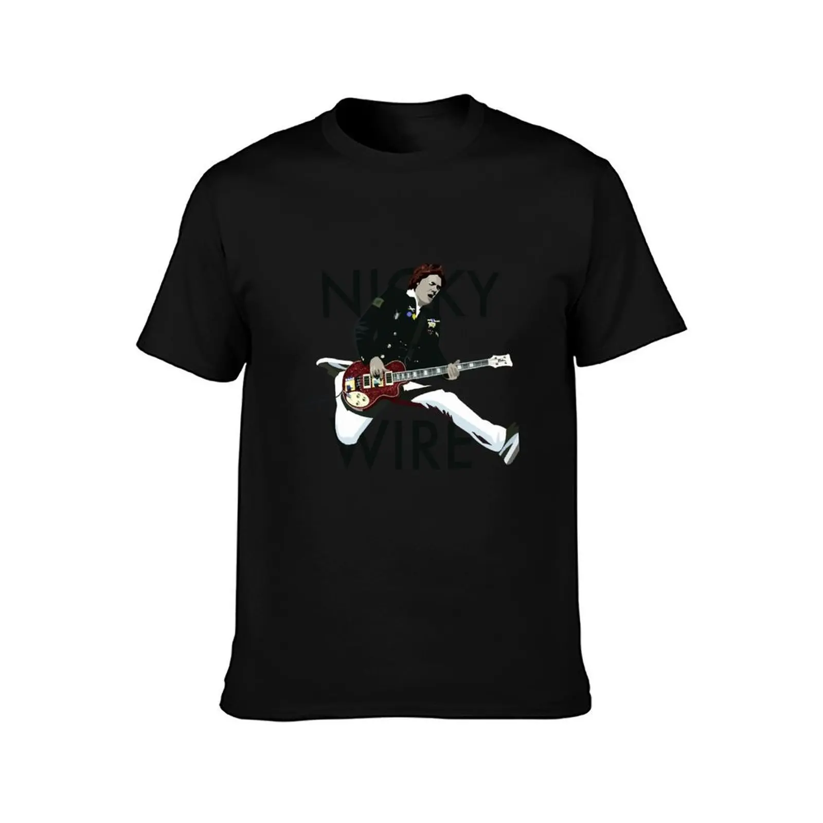 Nicky Wire. Manic Street Preachers. T-Shirt, Summer Casual Cotton Tee, Oversized Streetwear Tops, Vintage Graphic Print