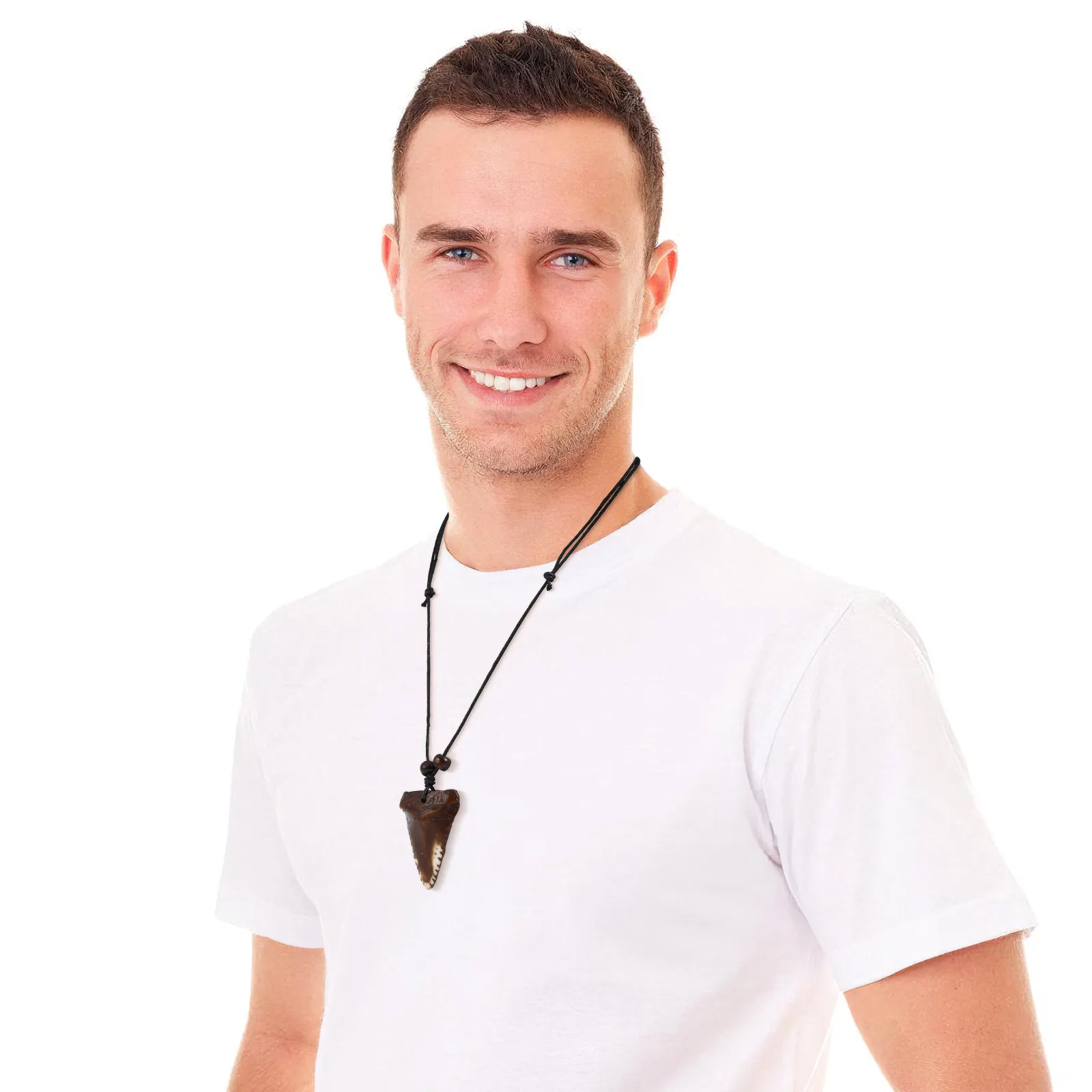 Shark Tooth Necklace for and Men Personalized Vintage Retro Pendant Neck Chain Beach Surf Outdoor Fashion Jewelry Gift - view 6