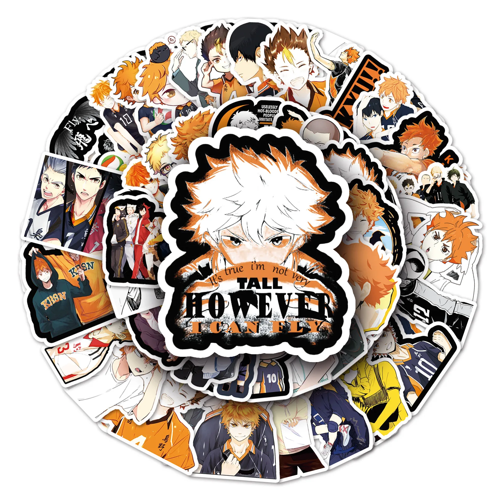 10/52 pièces bandes dessinées japonaises animation à sang chaud volley-ball garçon décoratif Graffiti autocollants imperméables jouet pour enfants