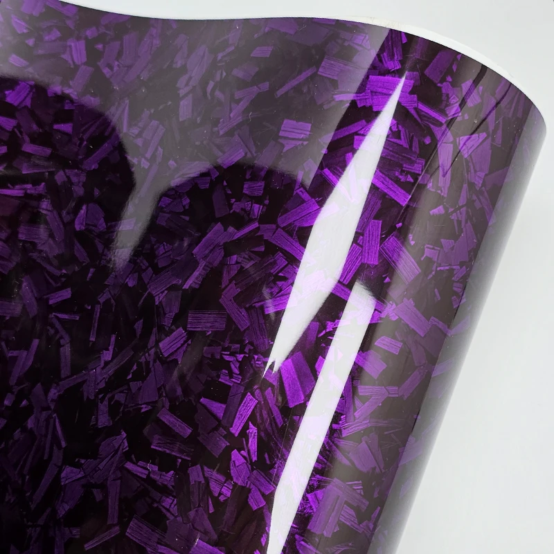 High Glossy Forged Carbon Fiber Purple Car Wrap Vinyl Car Accsesories Adhesive Vinyl for Motorcycle Sticker Exterior Accessories