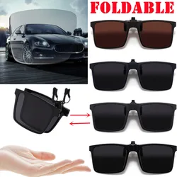 Foldable Men's Sunglasses Clip TR-90 Easy Flipped Up Glasses Clip Polarized UV400 Protect Eyes Light Clip On Frame