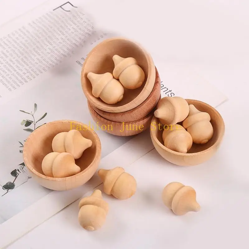 N5KA 1set Dainty Romantic Acorns Bowl Bead Necklace Pendant for Women&Girl Daily Wear view 5