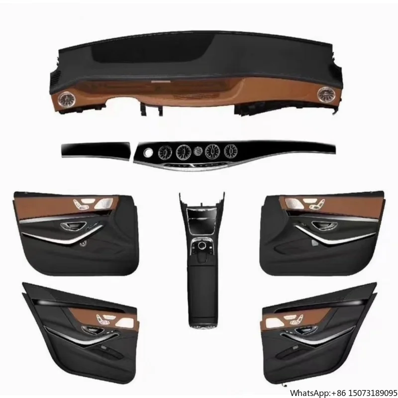 For   S-class W221 Old Upgrade New W222 Luxury Interior Kit Instrument Panel Door Panel With Light Outlet