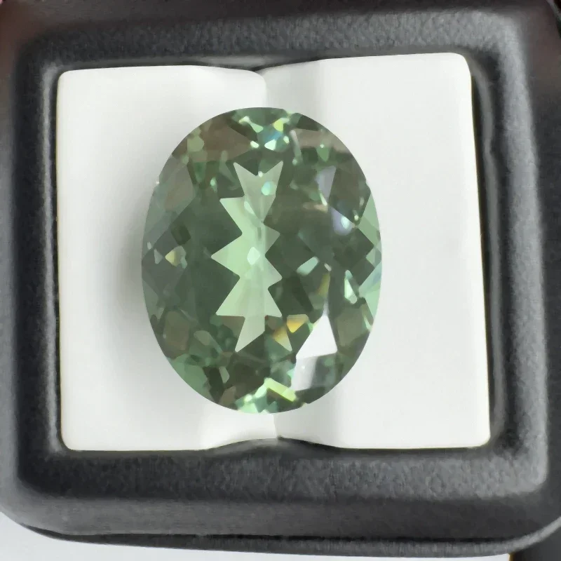 مختبر نمت الياقوت الأخضر اللون البيضاوي قطع 18x25 مللي متر 41.45ct أحجار كريمة ساحرة لفتاة لتقوم بها بنفسك صنع المجوهرات مع شهادة AGL