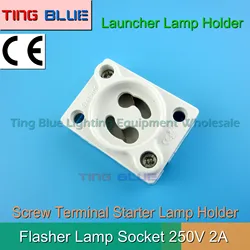(4-6pcs)Fluorescent light starter holder Lamp starter lamp holder High quality PC flame retardant 500V 2A