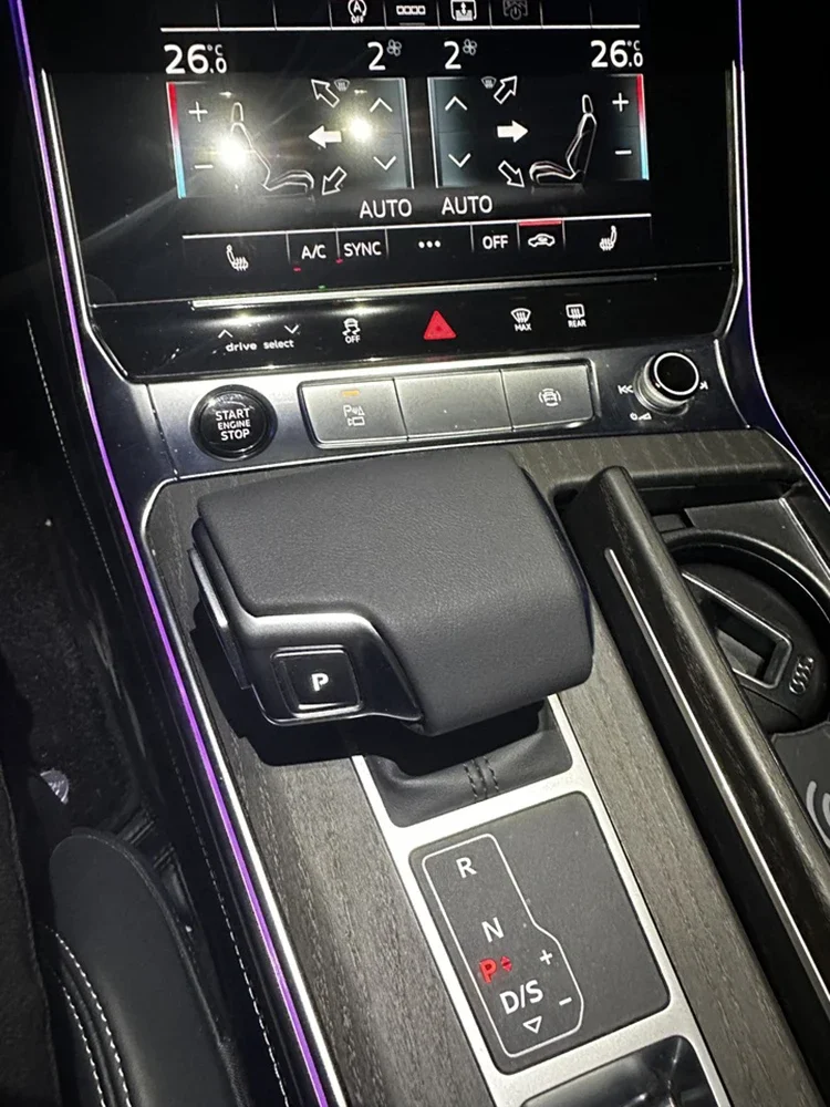 

For Audi A4 A5 B9 A6 A7 C8 Q5 Q7 2019- 2022 2023 2024 2025 NAPPA Leather Gear Shift Knob Color Matched Interior Overlay Cover