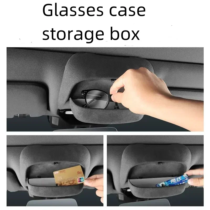 Car Glasses Case For Li Lixiang L7 L8 L9 2022 2023 Car Sunroof Fur Sunglasses Storage Box Car Accessories