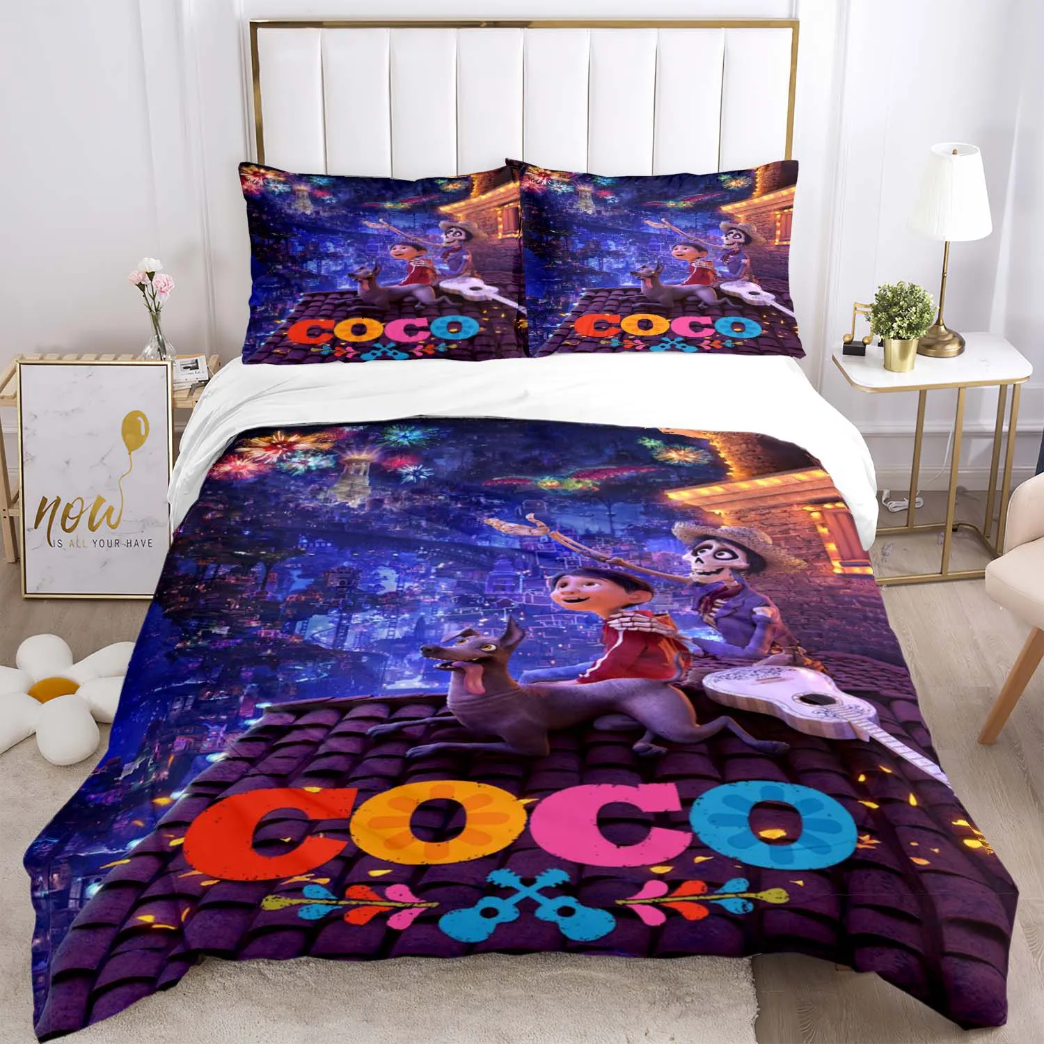 

Disney Coco Miguel Pattern Bedding Set Duvet Cover Pillowcase Comforter Bedding Set Twin Full Queen King Size Bedding Sets