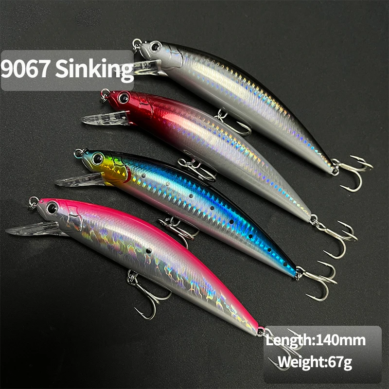 

67g 140mm Big Heavy Sinking Minnow Fishing Lures Pesca Wobbler Artificial Hard Baits for Seabass Long Casting Swimbait Supplies