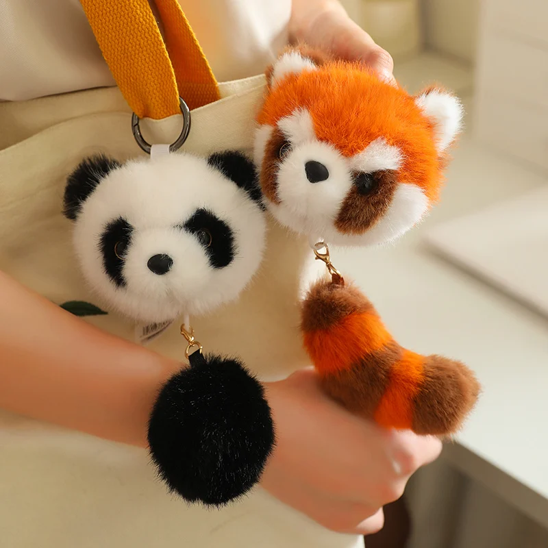 Kawaii Animal Plush Keychain Toy For Bags Panda Fox Keychain Pendant On Backpack Phone