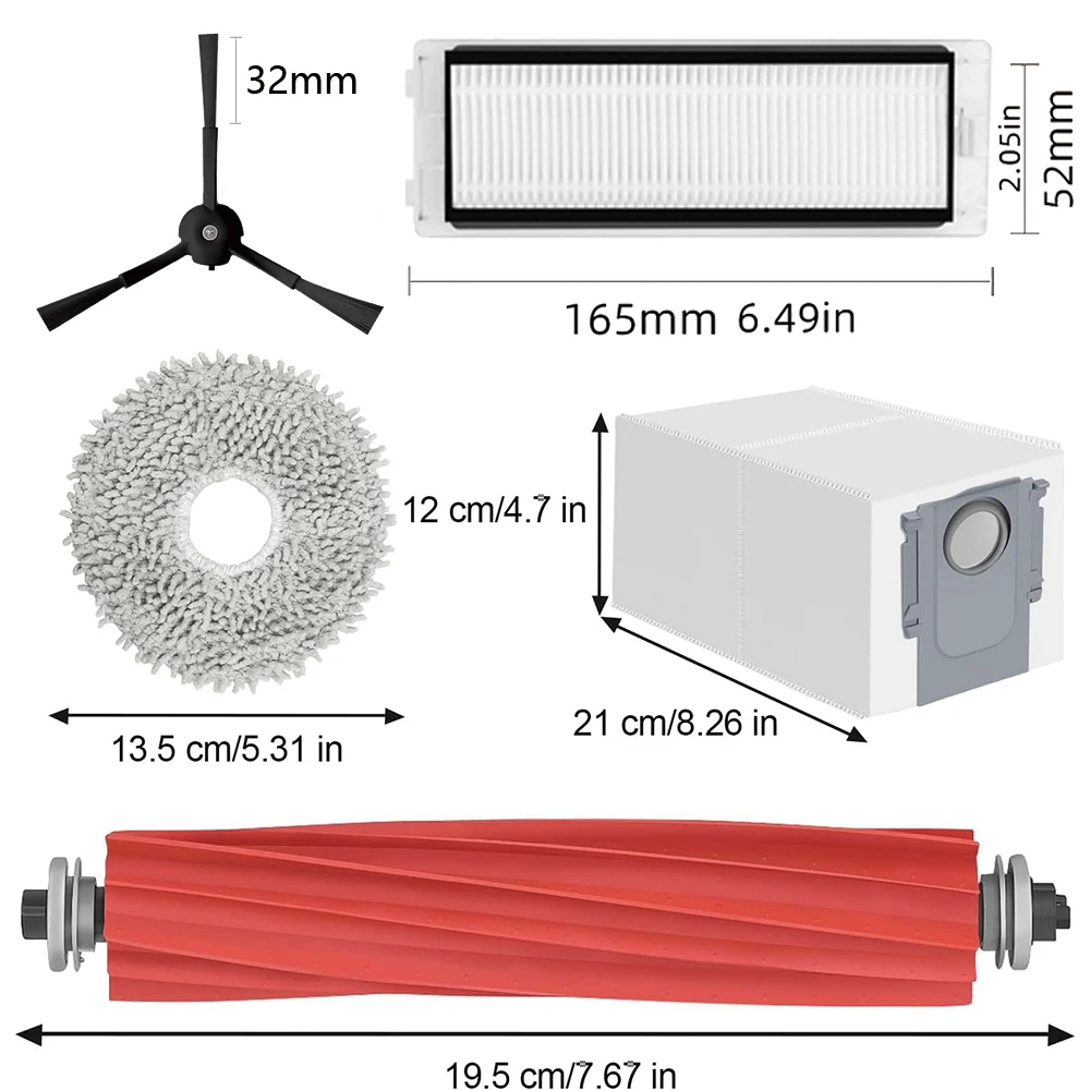 For Roborock Q Revo P10 A7400RR Vacuum Cleaner Spare parts, Main Side Brush Hepa Filter Mop Cloths Dust Bag Replacement Parts