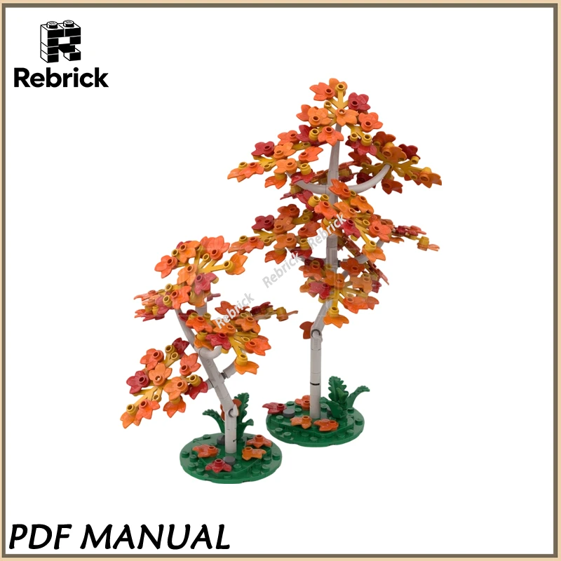 Alternate Build Plants and Trees Collection MOC Bricks, Realistic Greenery Set for Diorama and City Street View Decor