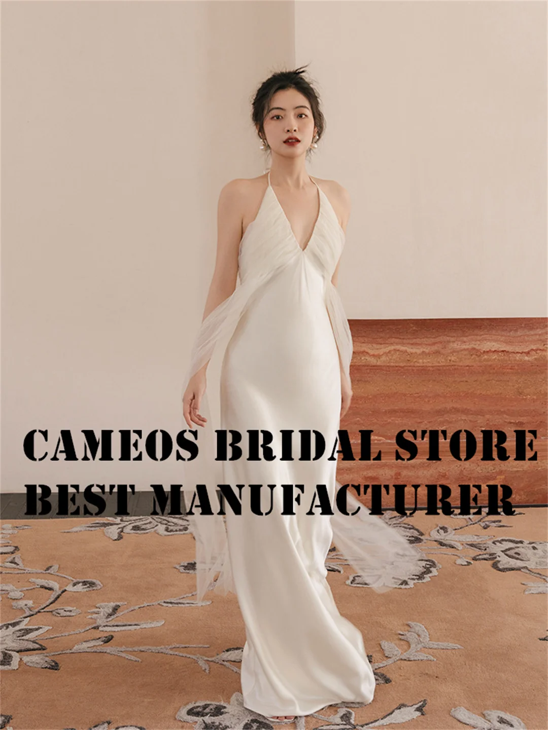 

SONDR Custom Made Spaghetti Straps Satin Wedding Dresses Korea High End Brides Gowns Sexy Backless Ivory Women Bridal Dresses