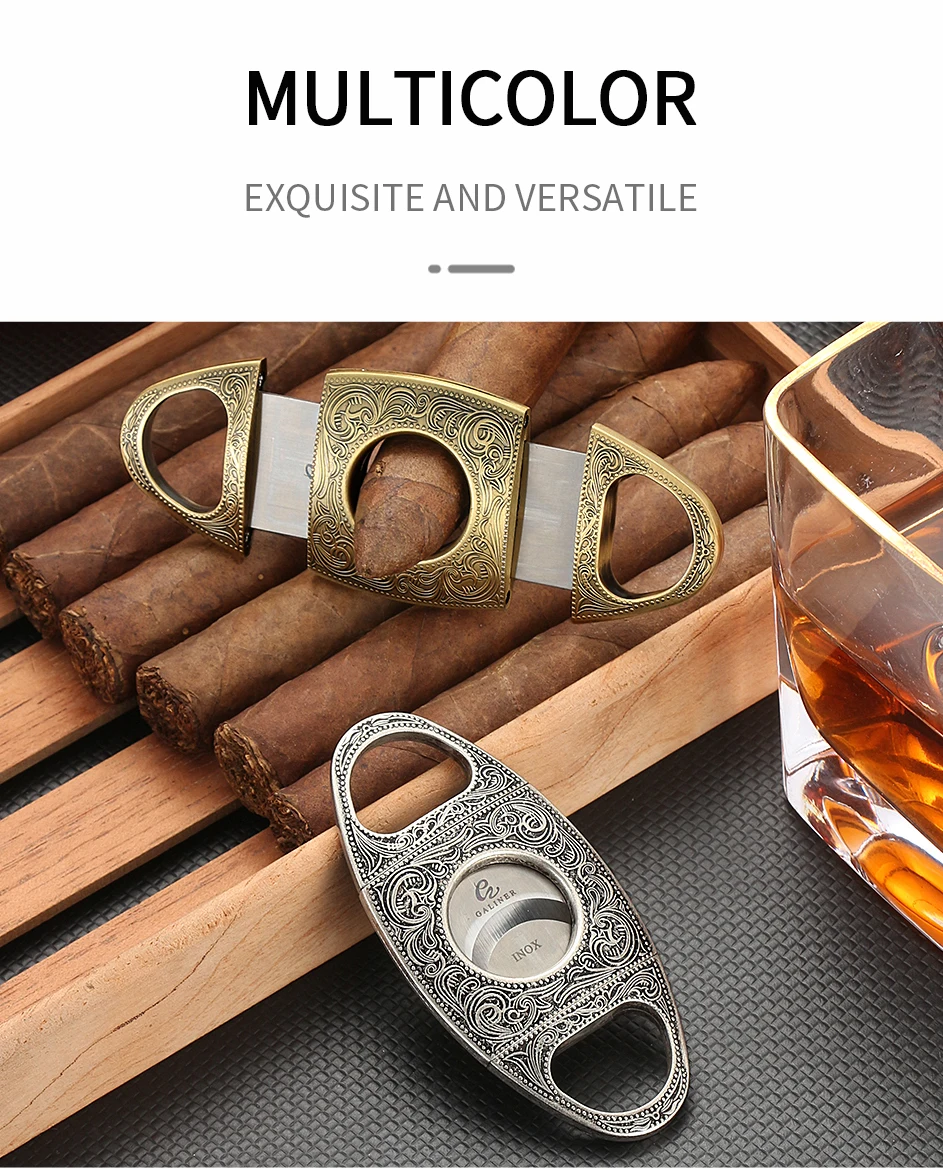 GALINER Cigar Cutter Lighter Set Smoking Accessories Puro Drill Punch New Unusual Lighter Jet Gas Charuto Knife