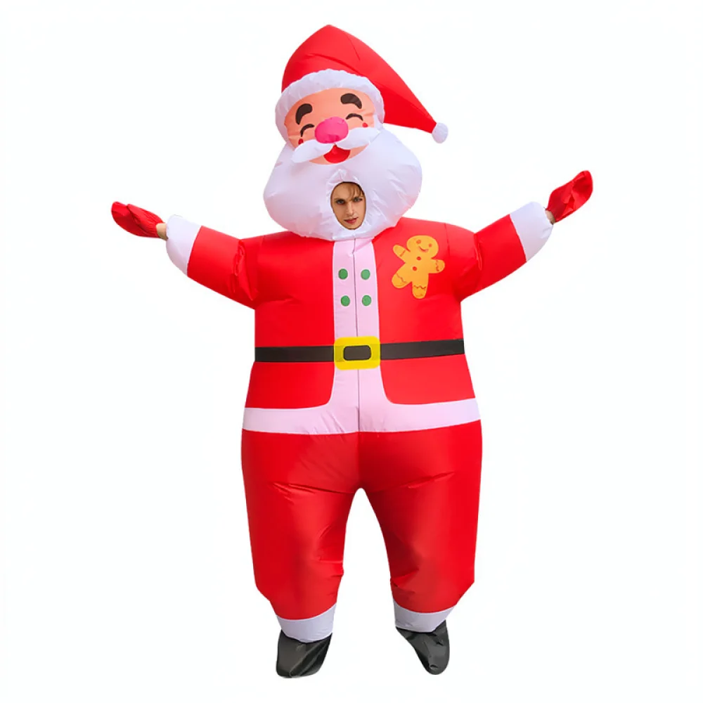 Holiday Cosplay Inflatable Suit Christmas Tree Santa Claus Snowman Costume Adult Kids Party Performance Dress Up Outfit