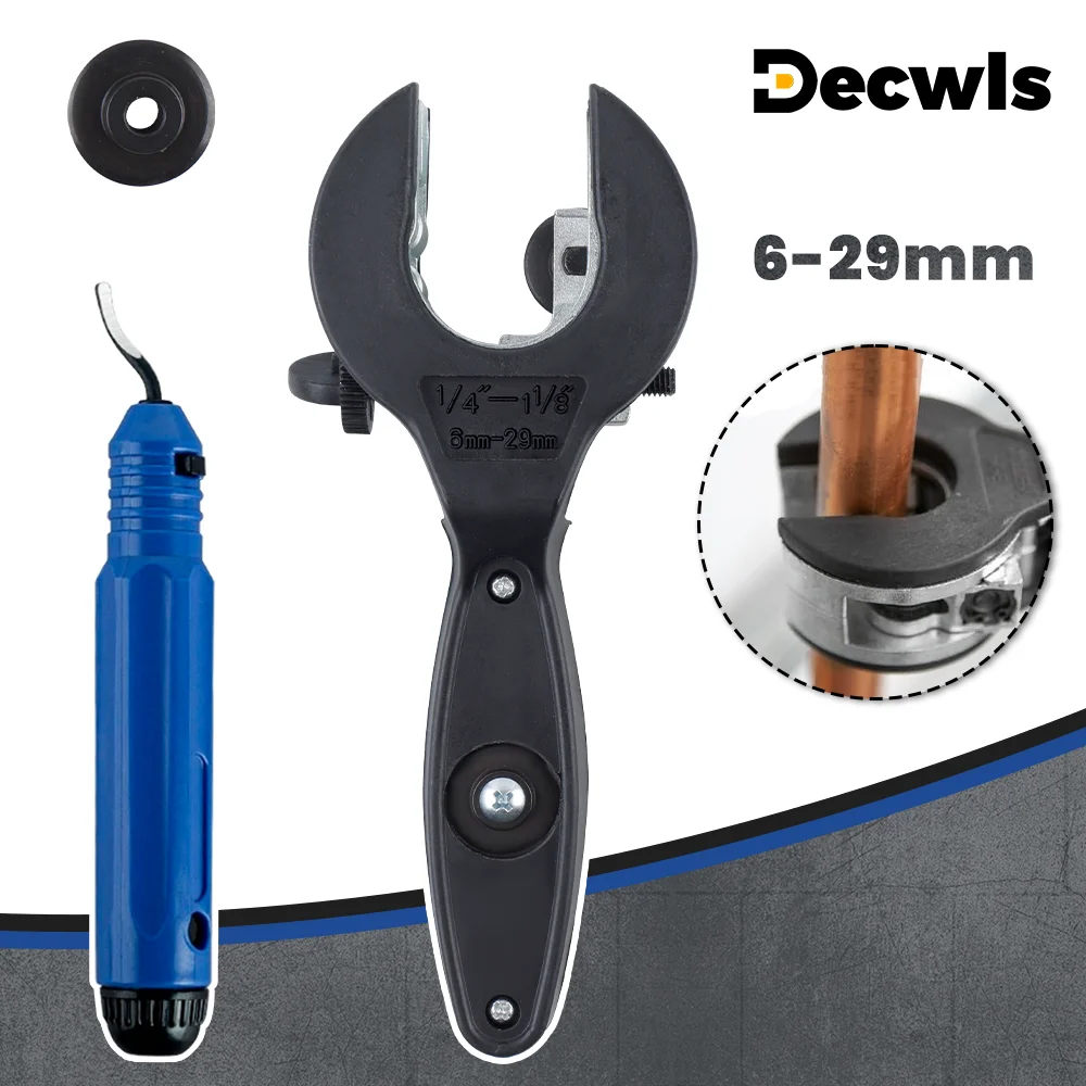 6-29mm 래칫 파이프 커터, 가정용 다목적 절단 도구, 1/4---1-1/8" 구리 알루미늄 PVC 옵션 디버링 커터